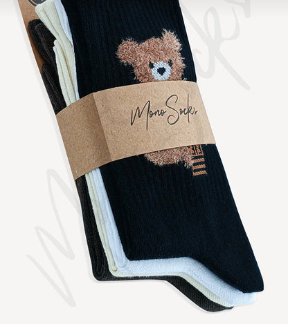 4 adet Mono Socks Tedy Bear Çorap