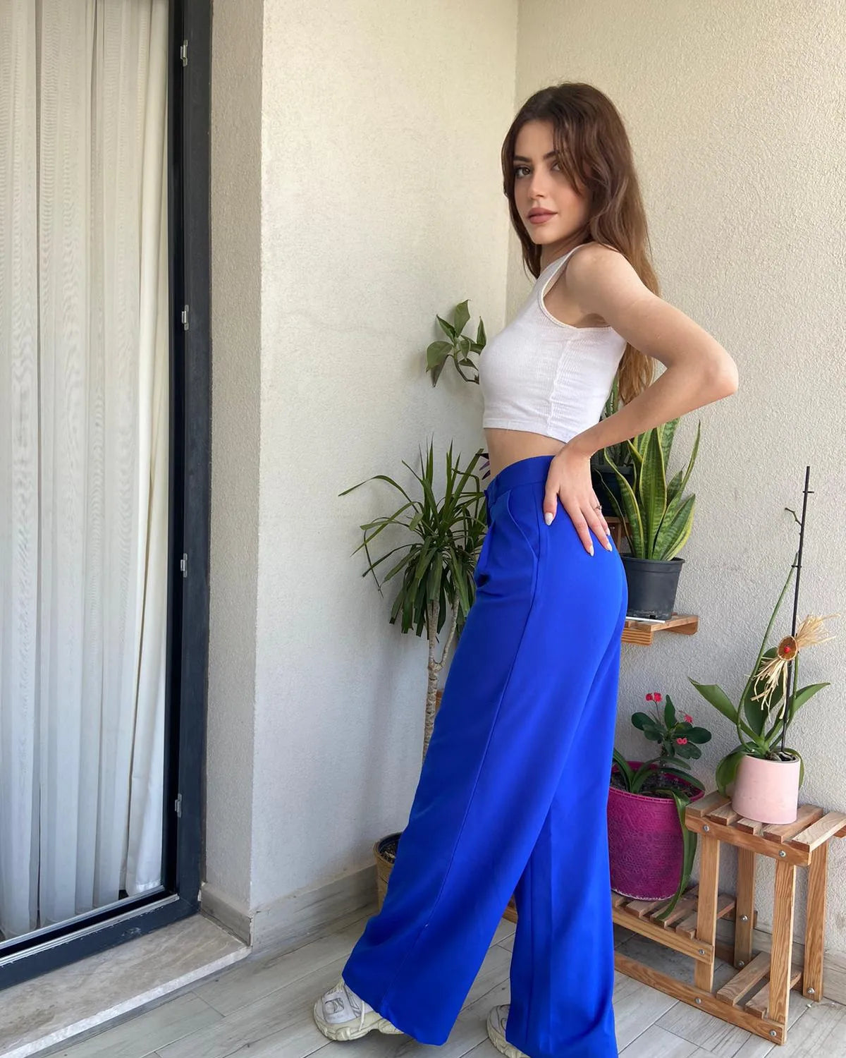 High waist palazzo pants