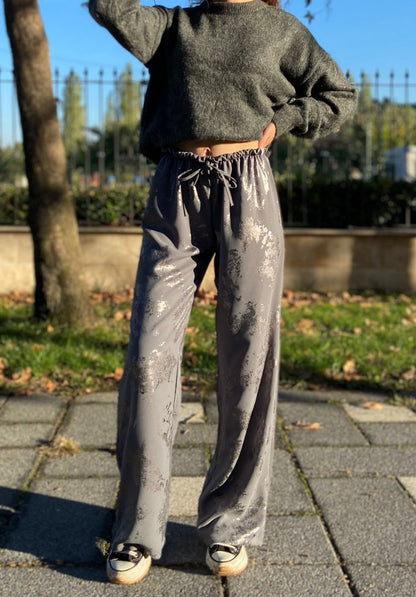 ZR Model Glitter Foil Printed Trousers